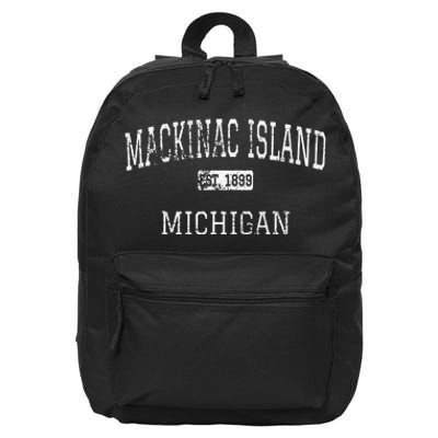 Mackinac Island Michigan MI Vintage 16 in Basic Backpack