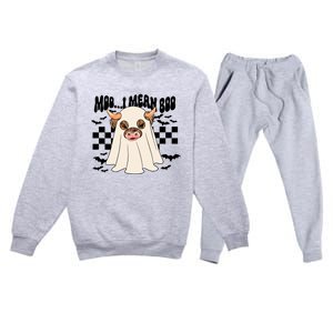 Moo... I Mean Boo Halloween Highland Cow Premium Crewneck Sweatsuit Set