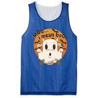 Moo I Mean Booo Cute Halloween Cow Ghost Gift Mesh Reversible Basketball Jersey Tank