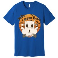 Moo I Mean Booo Cute Halloween Cow Ghost Gift Premium T-Shirt