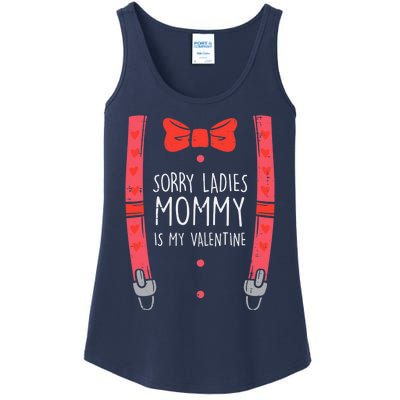 Mommy Is My Valentine Suspenders Bow Tie Boy Ladies Essential Tank