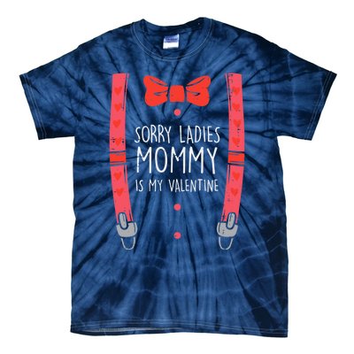 Mommy Is My Valentine Suspenders Bow Tie Boy Tie-Dye T-Shirt