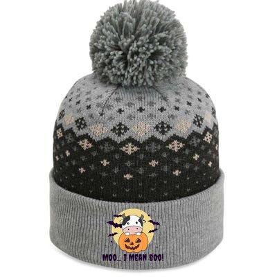 Moo I Mean Boo Cute Kawaii Halloween Cow Ghost The Baniff Cuffed Pom Beanie