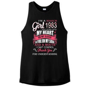 Made In March 1983 40 Years Being Awesome 40th Birthday Ladies PosiCharge Tri-Blend Wicking Tank