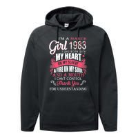 Made In March 1983 40 Years Being Awesome 40th Birthday Performance Fleece Hoodie