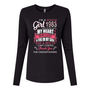 Made In March 1983 40 Years Being Awesome 40th Birthday Womens Cotton Relaxed Long Sleeve T-Shirt