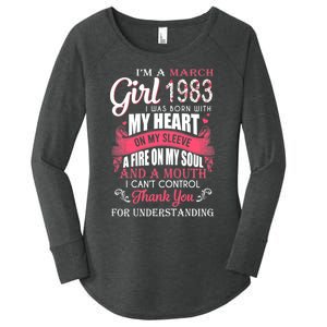 Made In March 1983 40 Years Being Awesome 40th Birthday Women's Perfect Tri Tunic Long Sleeve Shirt