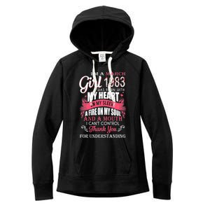 Made In March 1983 40 Years Being Awesome 40th Birthday Women's Fleece Hoodie