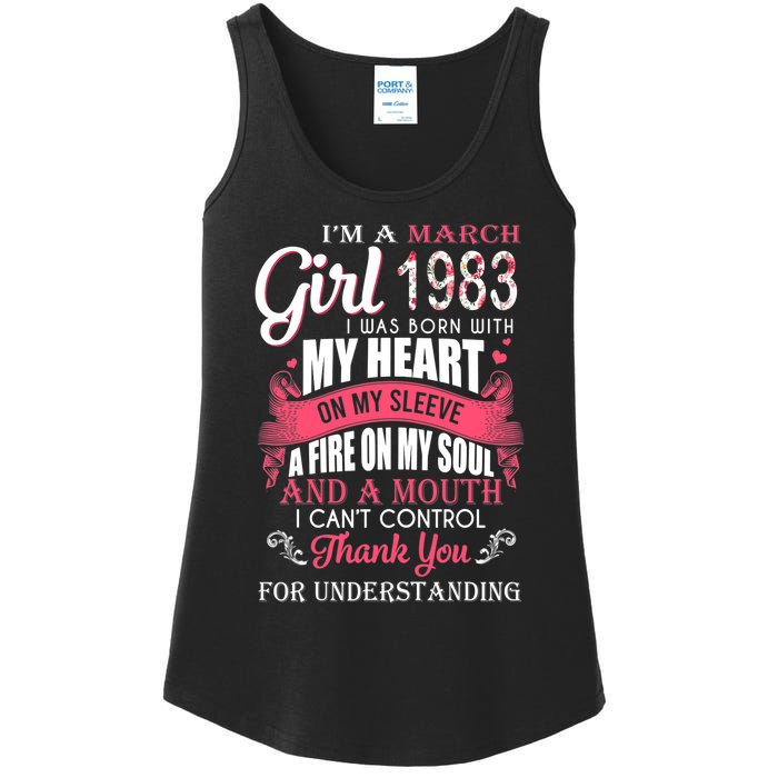 Made In March 1983 40 Years Being Awesome 40th Birthday Ladies Essential Tank