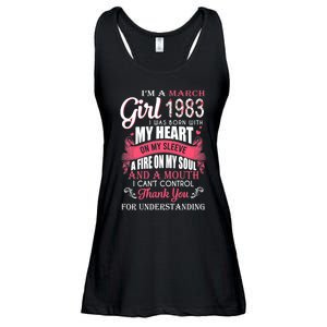 Made In March 1983 40 Years Being Awesome 40th Birthday Ladies Essential Flowy Tank