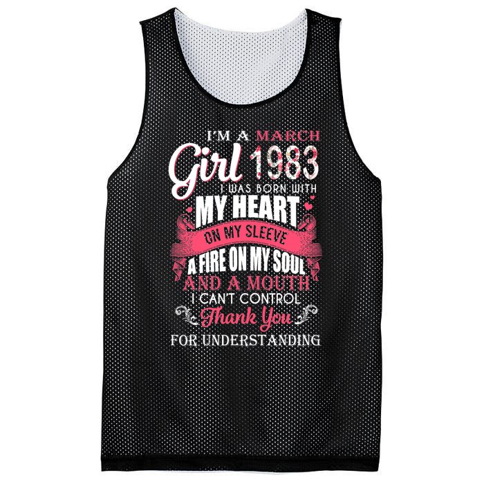 Made In March 1983 40 Years Being Awesome 40th Birthday Mesh Reversible Basketball Jersey Tank