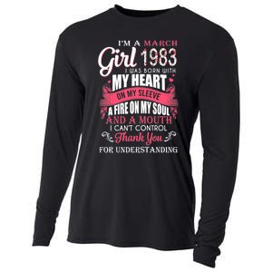 Made In March 1983 40 Years Being Awesome 40th Birthday Cooling Performance Long Sleeve Crew