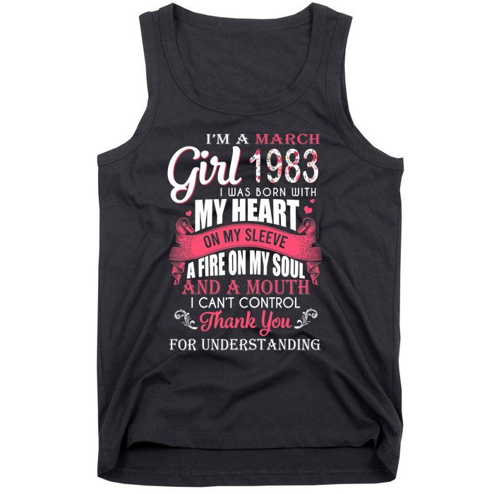 Made In March 1983 40 Years Being Awesome 40th Birthday Tank Top