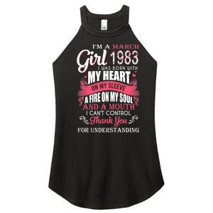 Made In March 1983 40 Years Being Awesome 40th Birthday Women's Perfect Tri Rocker Tank