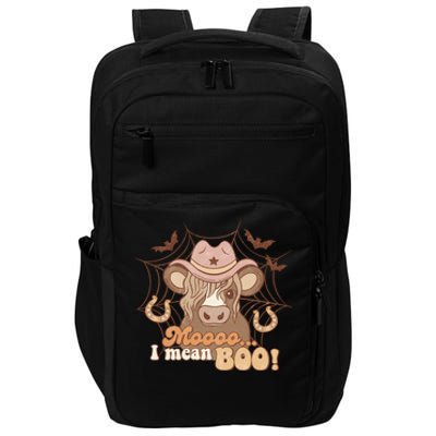 Moo I Mean Boo Ghost Cow Cow Hat Western Halloween Meaningful Gift Impact Tech Backpack