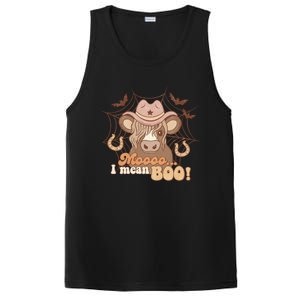 Moo I Mean Boo Ghost Cow Cow Hat Western Halloween Meaningful Gift PosiCharge Competitor Tank