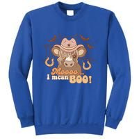 Moo I Mean Boo Ghost Cow Cow Hat Western Halloween Meaningful Gift Sweatshirt