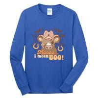 Moo I Mean Boo Ghost Cow Cow Hat Western Halloween Meaningful Gift Tall Long Sleeve T-Shirt