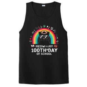 Meow Its My 100th Day Of School Rainbow Cute Kitten Cat PosiCharge Competitor Tank