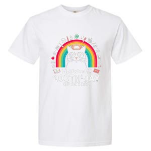 Meow Its My 100th Day Of School Rainbow Cute Kitten Cat Garment-Dyed Heavyweight T-Shirt