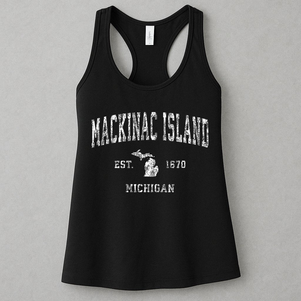 Mackinac Island Michigan Mi Vintage Athletic Sports Design Womens Tank Top