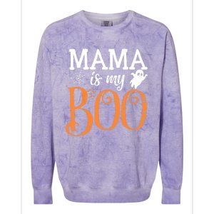 Mama Is My Boo Halloween Costume Boo Ghost Colorblast Crewneck Sweatshirt