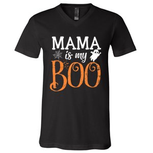 Mama Is My Boo Halloween Costume Boo Ghost V-Neck T-Shirt