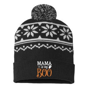 Mama Is My Boo Halloween Costume Boo Ghost USA-Made Snowflake Beanie