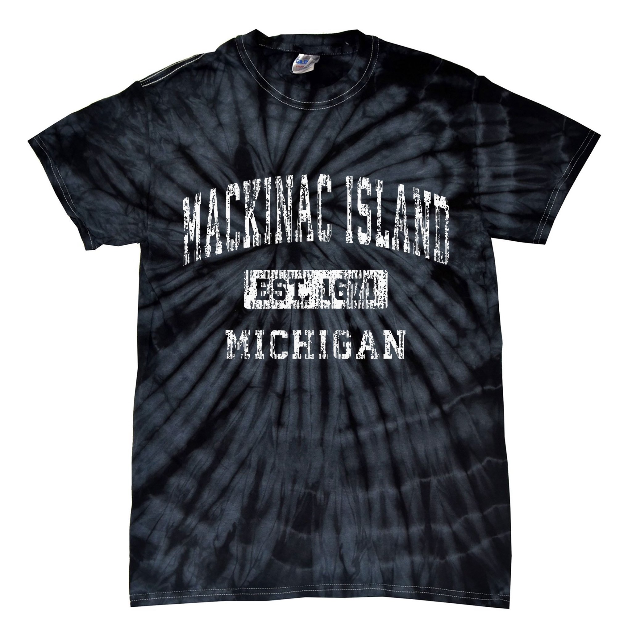 Mackinac Island Michigan Mi Vintage Established Sports Tie-Dye T-Shirt