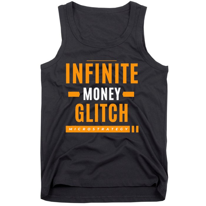 $Mstr Infinite Money Glitch Microstrategy Bitcoin Tank Top