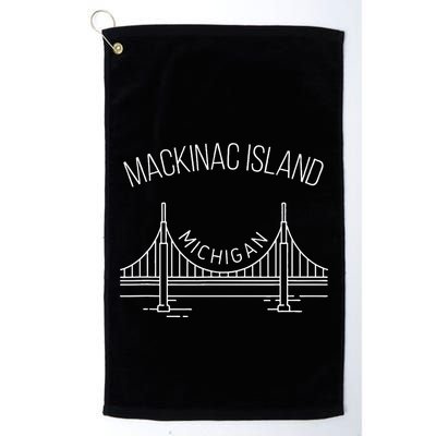 Mackinac Island Michigan With Bridge Weekend Travel Golf Towel