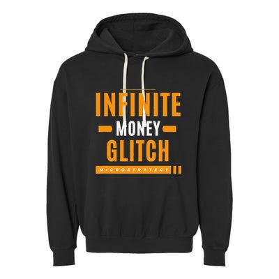 $Mstr Infinite Money Glitch Microstrategy Bitcoin Garment-Dyed Fleece Hoodie