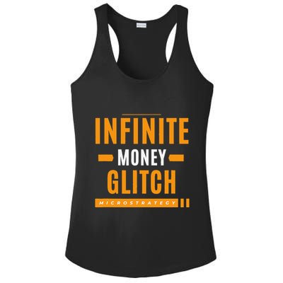 $Mstr Infinite Money Glitch Microstrategy Bitcoin Ladies PosiCharge Competitor Racerback Tank