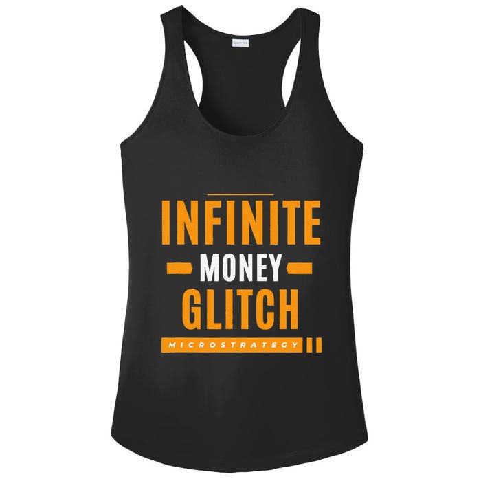 $Mstr Infinite Money Glitch Microstrategy Bitcoin Ladies PosiCharge Competitor Racerback Tank