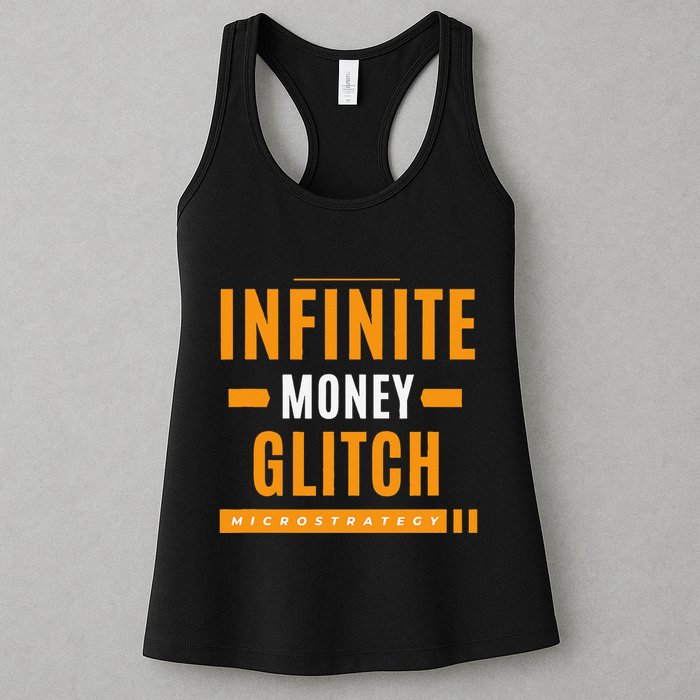 $Mstr Infinite Money Glitch Microstrategy Bitcoin Womens Tank Top