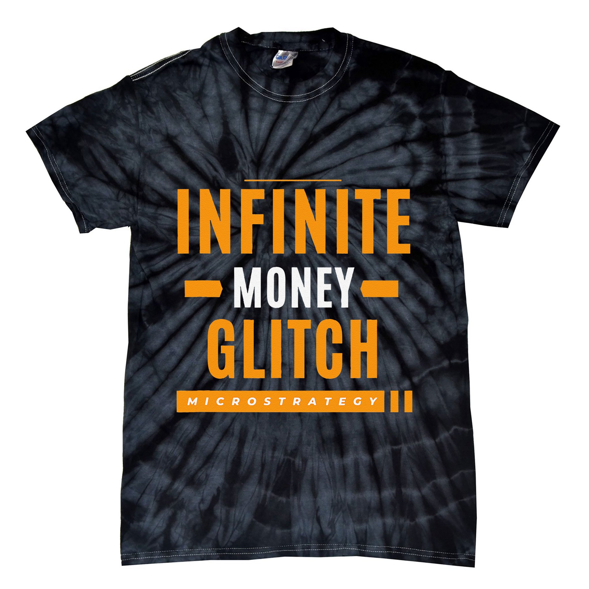 $Mstr Infinite Money Glitch Microstrategy Bitcoin Tie-Dye T-Shirt