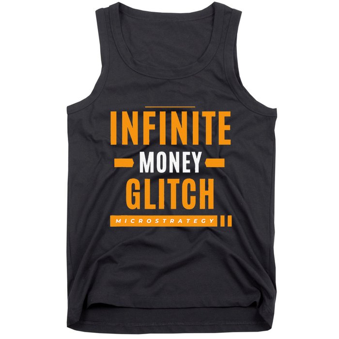 $Mstr Infinite Money Glitch Microstrategy Bitcoin Tank Top
