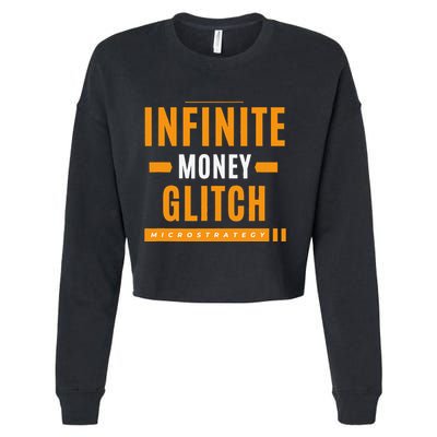 $Mstr Infinite Money Glitch Microstrategy Bitcoin Cropped Pullover Crew