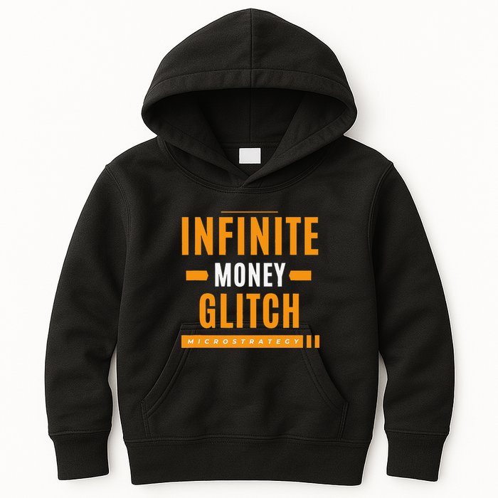 $Mstr Infinite Money Glitch Microstrategy Bitcoin Kids Hoodie