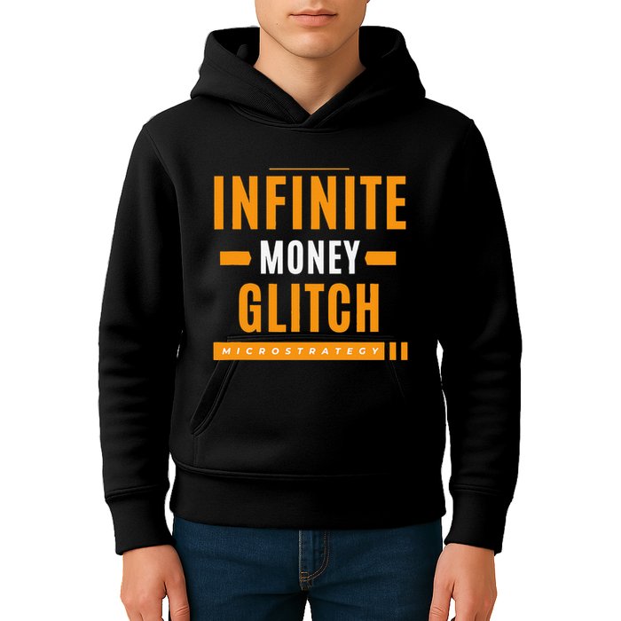 $Mstr Infinite Money Glitch Microstrategy Bitcoin Kids Hoodie