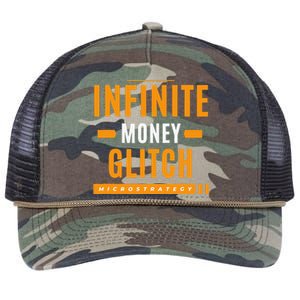 $Mstr Infinite Money Glitch Microstrategy Bitcoin Retro Rope Trucker Hat Cap