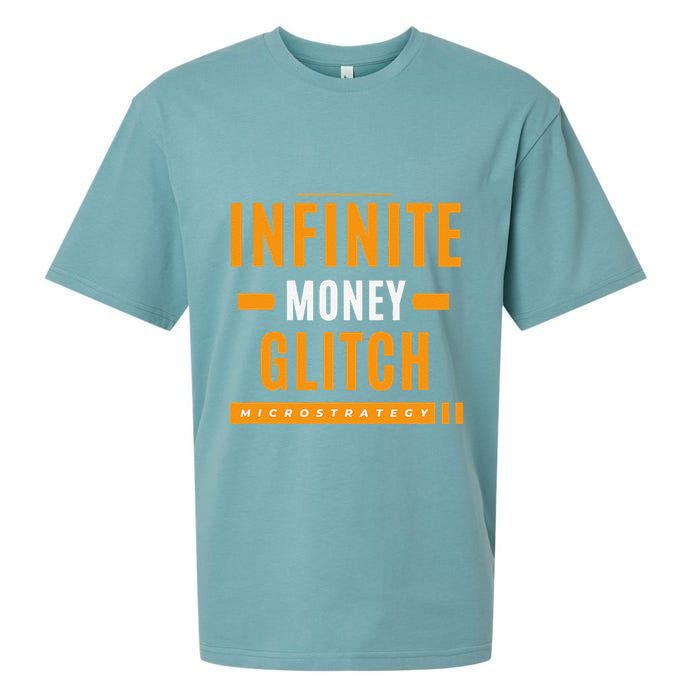 $Mstr Infinite Money Glitch Microstrategy Bitcoin Sueded Cloud Jersey T-Shirt