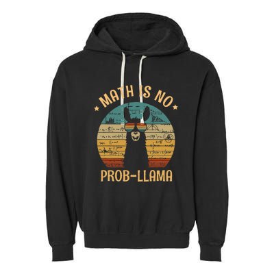 Math Is No Prob Llama Funny Teacher Garment-Dyed Fleece Hoodie