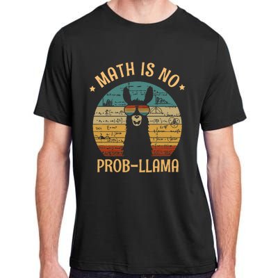 Math Is No Prob Llama Funny Teacher Adult ChromaSoft Performance T-Shirt