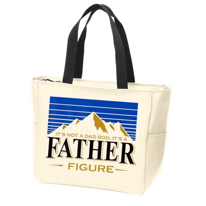 Mens It's Not A DAD BOD It's A Father Figure Funny DAD Drink Beer Zip Tote Bag