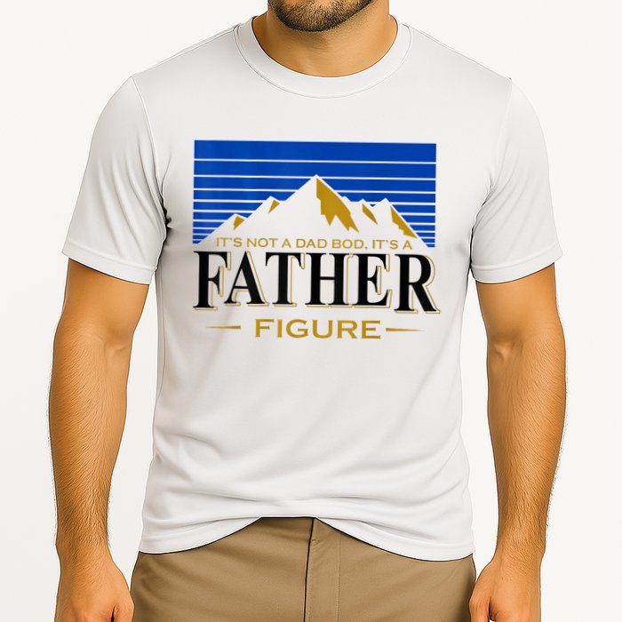 Mens It's Not A DAD BOD It's A Father Figure Funny DAD Drink Beer Cooling Performance Crew T-Shirt