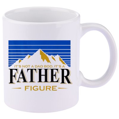 Mens It's Not A DAD BOD It's A Father Figure Funny DAD Drink Beer 11oz C Handle Ceramic Mug