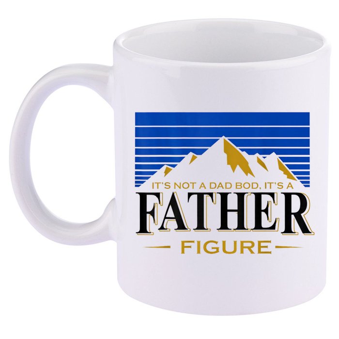 Mens It's Not A DAD BOD It's A Father Figure Funny DAD Drink Beer 11oz C Handle Ceramic Mug