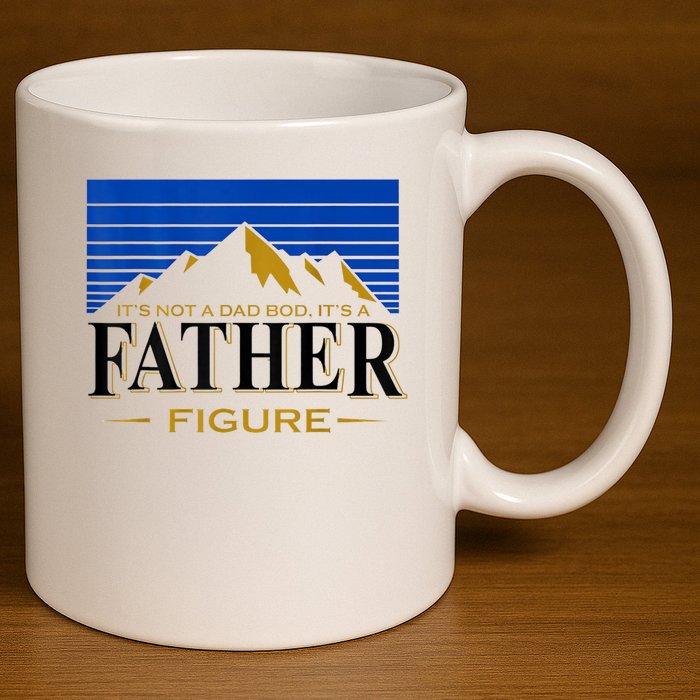 Mens It's Not A DAD BOD It's A Father Figure Funny DAD Drink Beer 11oz C Handle Ceramic Mug