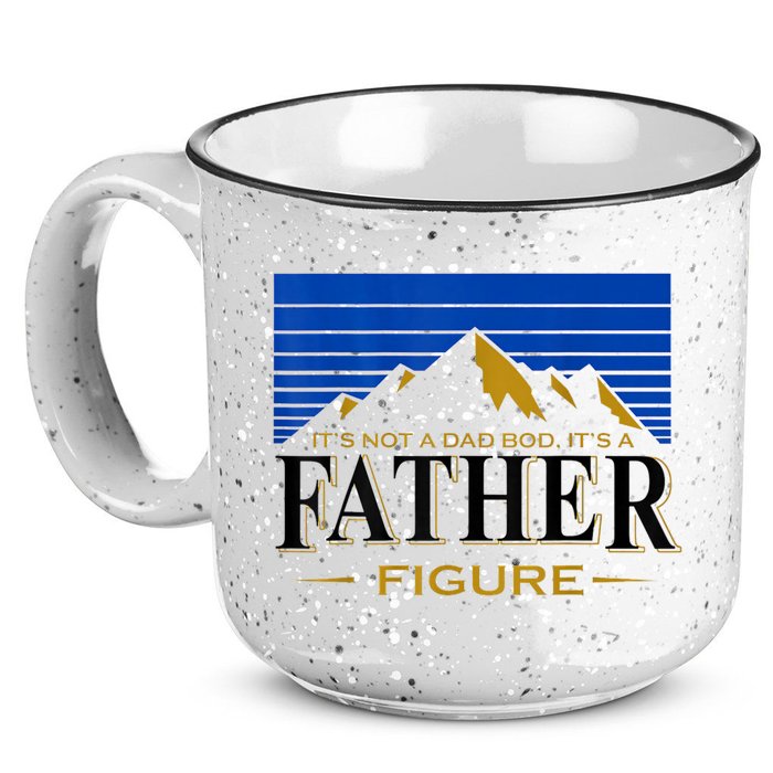 Mens It's Not A DAD BOD It's A Father Figure Funny DAD Drink Beer 15oz Campfire Ceramic Mug